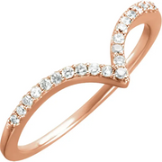 14K Rose 1/6 CTW Diamond V Ring Size 7