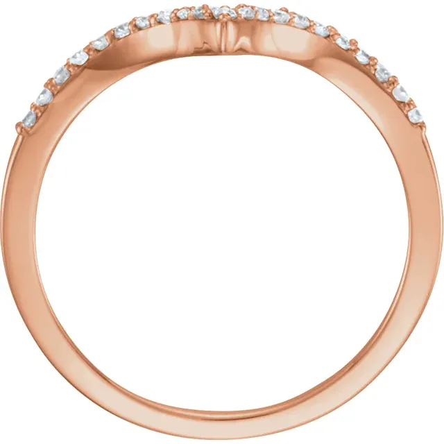 14K Rose 1/6 CTW Diamond V Ring-