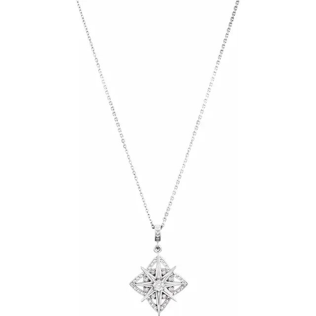 Sterling Silver 1/6 CTW Diamond Vintage-Inspired 18" Necklace