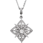 Sterling Silver 1/6 CTW Diamond Vintage-Inspired 18" Necklace