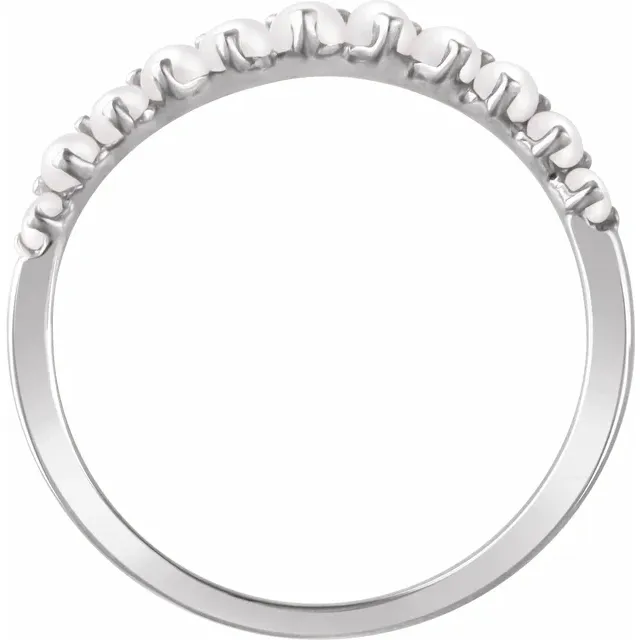 14K White Freshwater Cultured Pearl Ring-7.00 (approximate standard size)-
