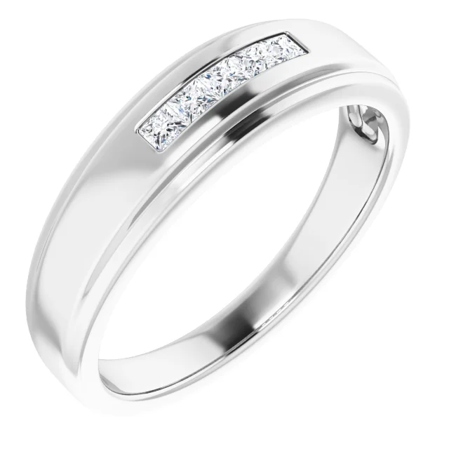 14K White 1/4 CTW Diamond 5-Stone Band-