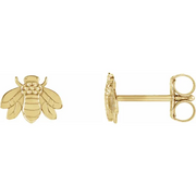 14K Yellow Bumblebee Earrings