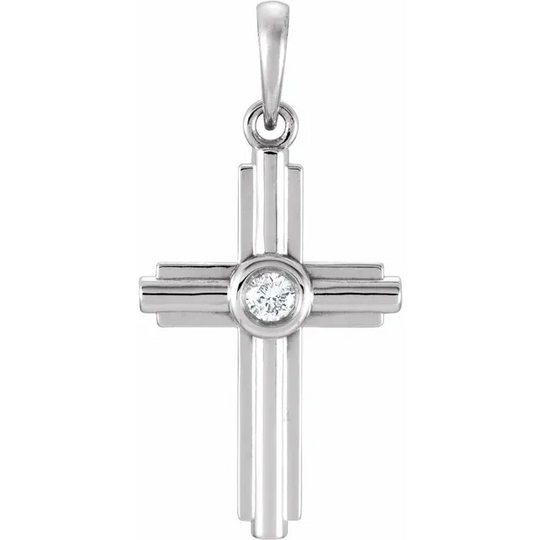 Platinum .6 CTW Diamond Cross Pendant