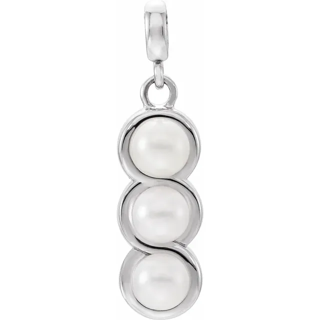 14K White 4.0-4.5 mm Freshwater Cultured Pearl Pendant-
