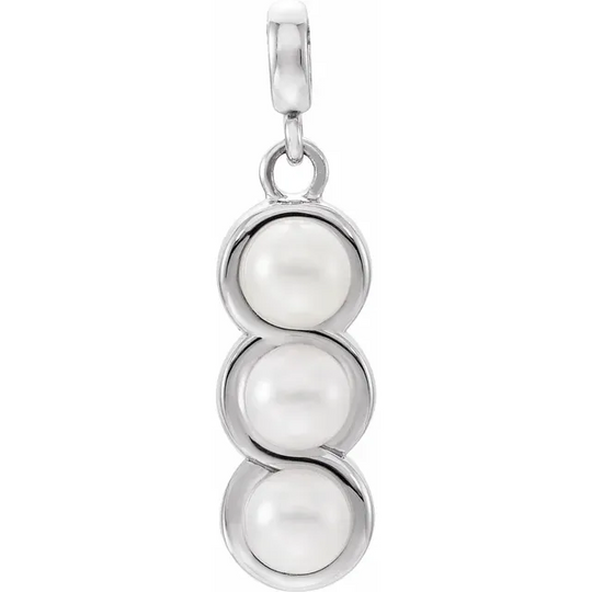 14K White 4.-4.5 mm Freshwater Cultured Pearl Pendant