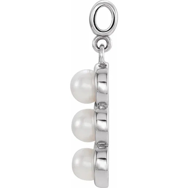 14K White 4.0-4.5 mm Freshwater Cultured Pearl Pendant-