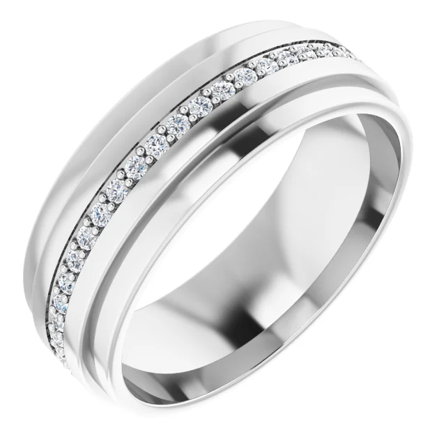 14K White 1/3 CTW Diamond Eternity Band Size 7-