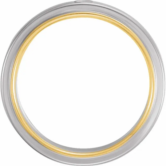 14K White & Yellow 6 mm Flat Edge Band Mounting Size 11-