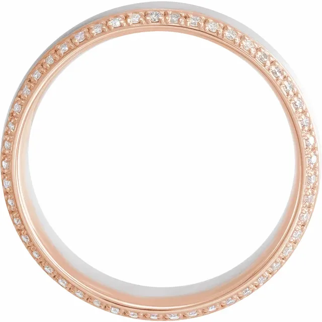 14K White & Rose 6 mm 1/4 CTW Diamond Band Size 11-11.00(aproximate standard size)-