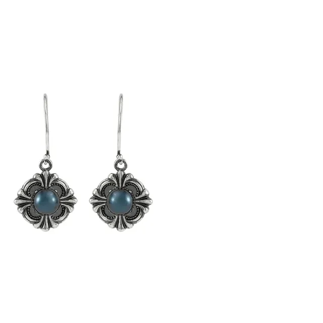 Sterling Silver 29.2x14.3 mm Victorian Style Earring Mounting for Pearl-