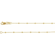 14K Yellow 1.7 mm Cable 18" Chain with Faceted Beads
