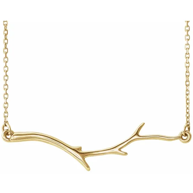 14K Yellow Branch Bar 16-18" Necklace