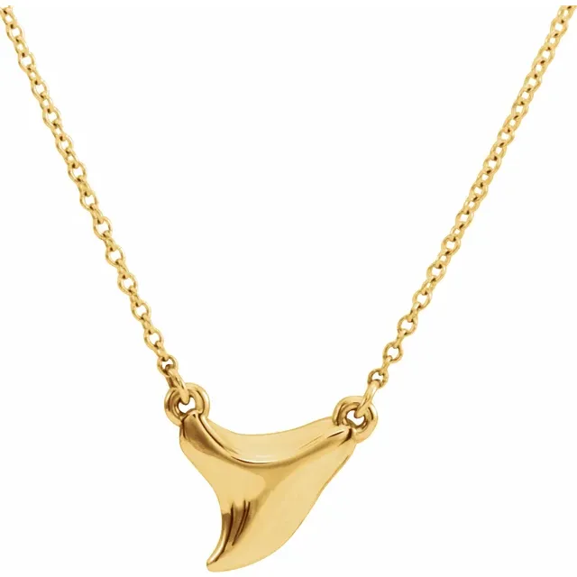 14K Yellow Shark Tooth 16-18" Necklace-