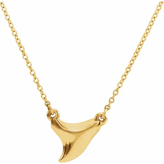 14K Yellow Shark Tooth 16-18" Necklace