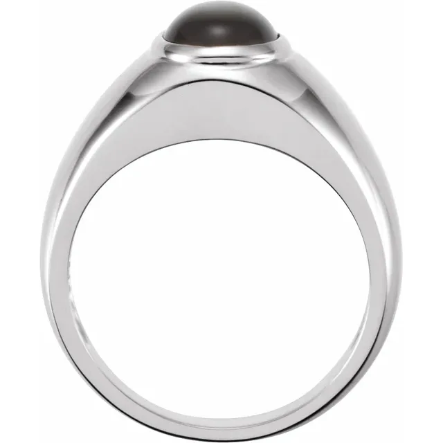 14K White Onyx Bezel-Set Ring-