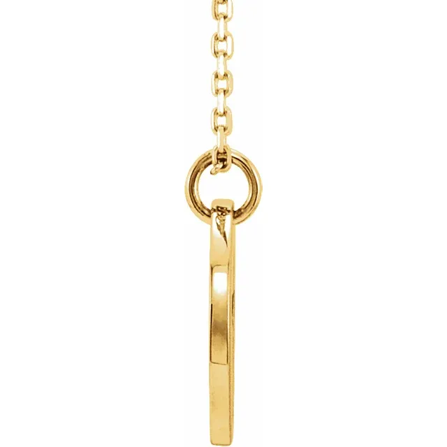 14K Yellow Pierced Disc 16-18" Necklace-