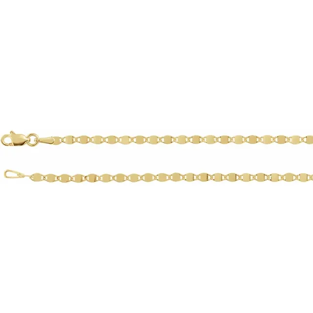 14K Yellow 2.7 mm Mirror Link 18" Chain-