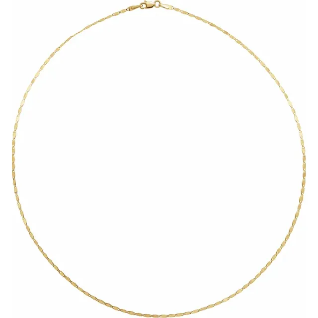 14K Yellow 2.7 mm Mirror Link 18" Chain-