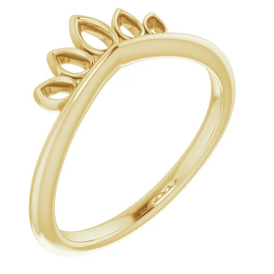 14K Yellow Marquise-Shaped Crown Ring