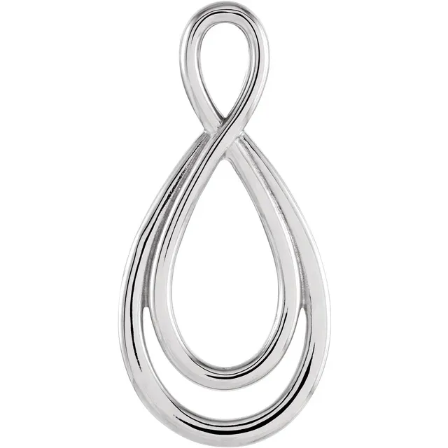 14K White 22x11 mm Infinity-Inspired Pendant-