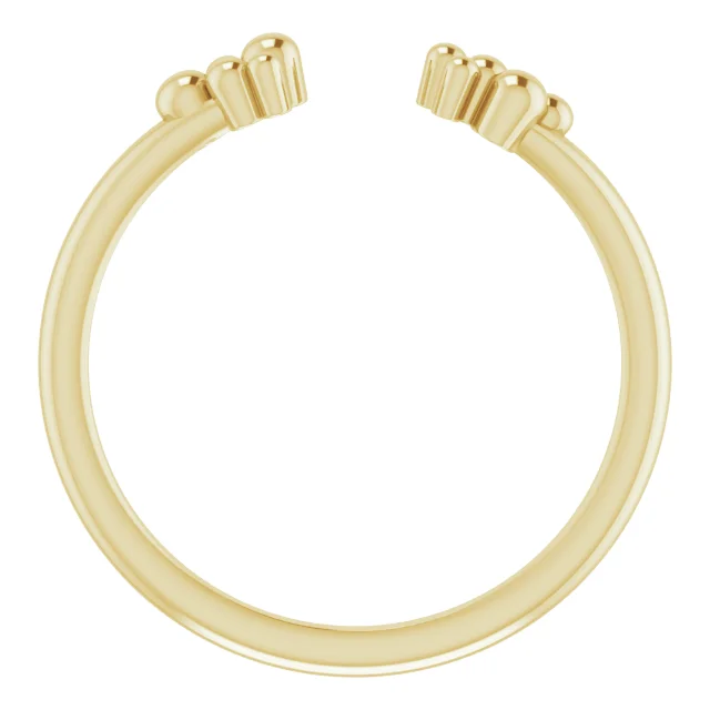 14K Yellow Stackable Beaded Negative Space Ring-7.00 (approximate standard size)-