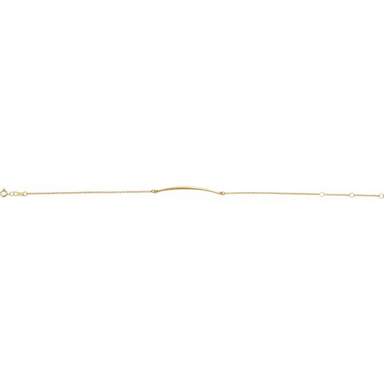14K Yellow Curved Bar 6 1/2-7 1/2" Bracelet