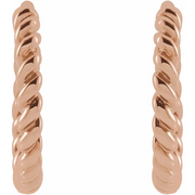 14K Rose Twisted Rope 11 mm Hoop Earrings