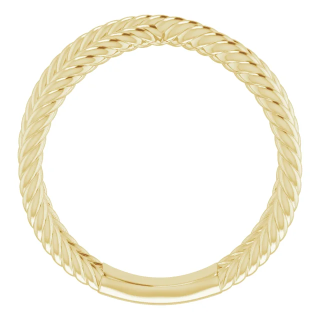 14K Yellow Criss-Cross Rope Ring-