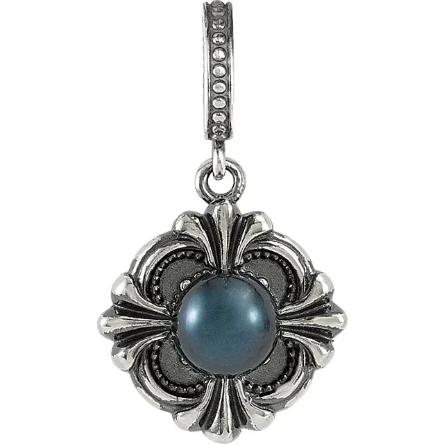 Sterling Silver Solitaire Pendant Mounting for 6 mm Pearl-