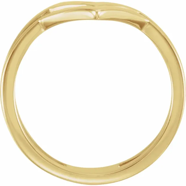 14K Yellow Double Row "V" Ring-