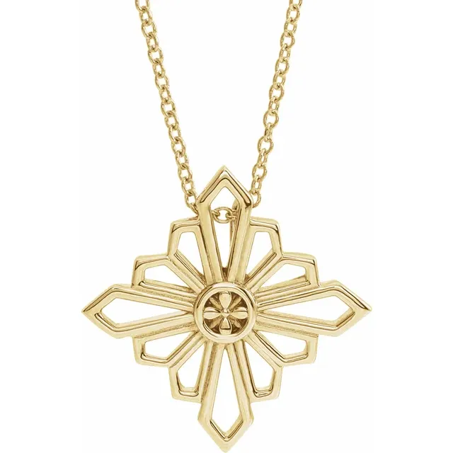 14K Yellow Vintage-Inspired Geometric 16-18" Necklace
