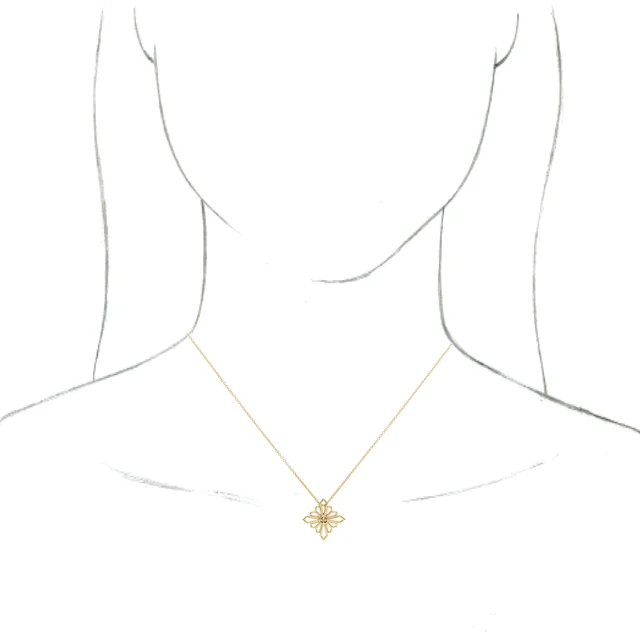 14K Yellow Vintage-Inspired Geometric 16-18" Necklace