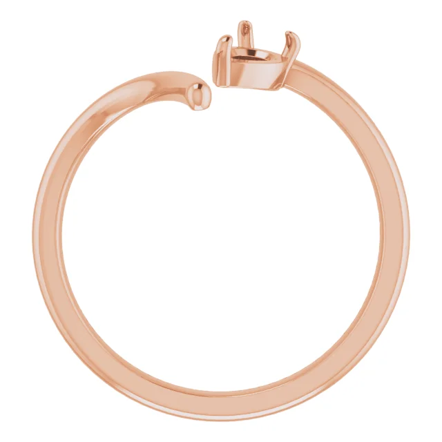 14K Rose 1/3 CTW Diamond Negative Space Ring-7.00 (approximate standard size)-