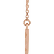 14K Rose Curved Bar 16-18" Necklace