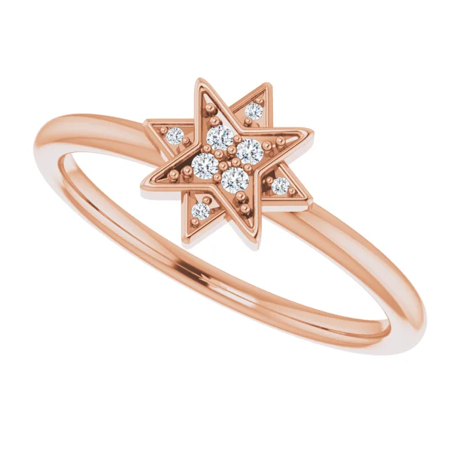 14K Rose .4 CTW Diamond Star Ring