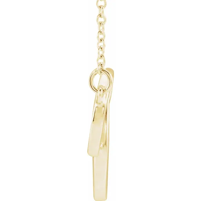 14K Yellow 20x14 mm Interlocking Circle 16-18" Necklace-