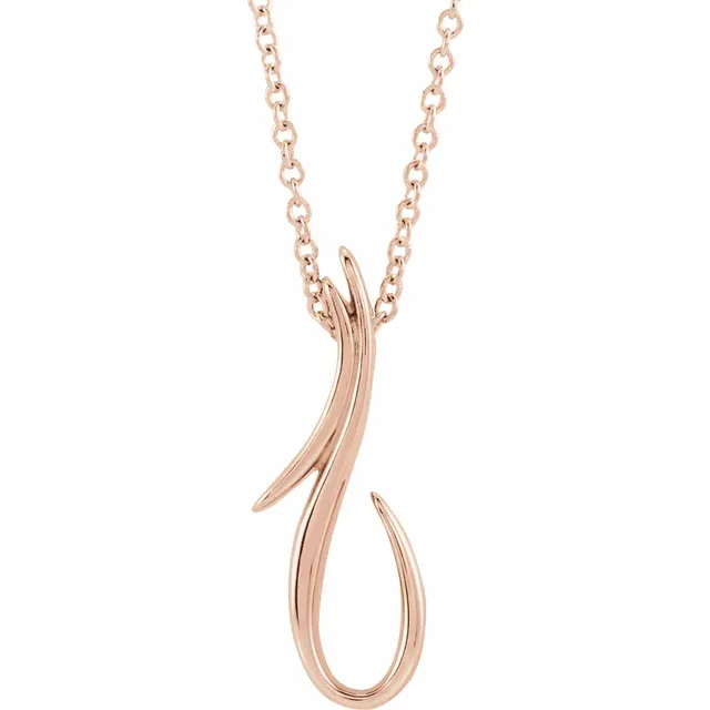 14K Rose Freeform 16-18" Necklace-