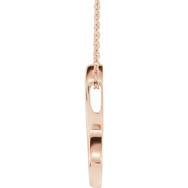 14K Rose Freeform 16-18" Necklace-