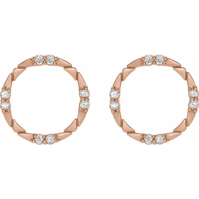 14K Rose 1/5 CTW Diamond Geometric Earrings