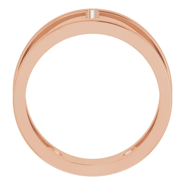 14K Rose .04 CTW Diamond Negative Space Ring-7.00 (approximate standard size)-