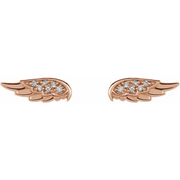 14K Rose .3 CTW Diamond Angel Wing Earrings
