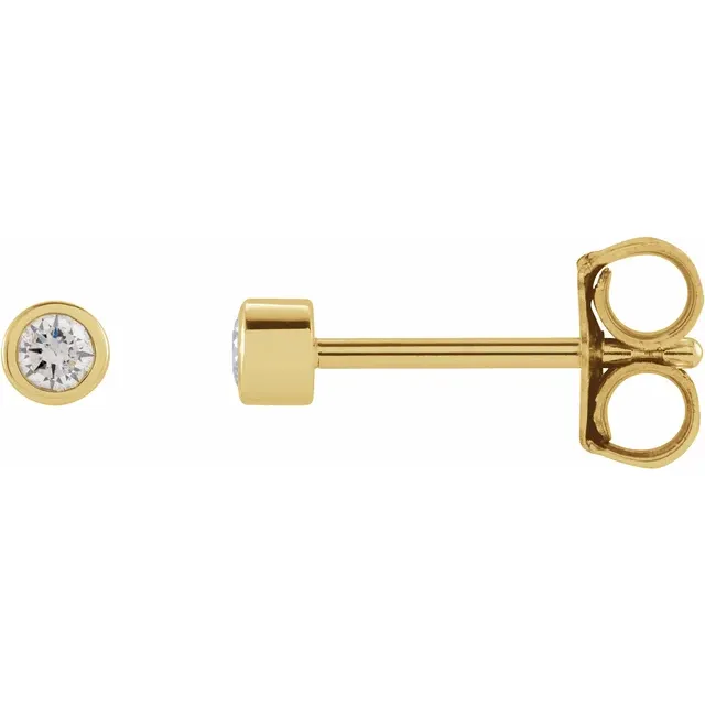 14K Yellow .06 CTW Diamond Micro Bezel-Set Earrings-