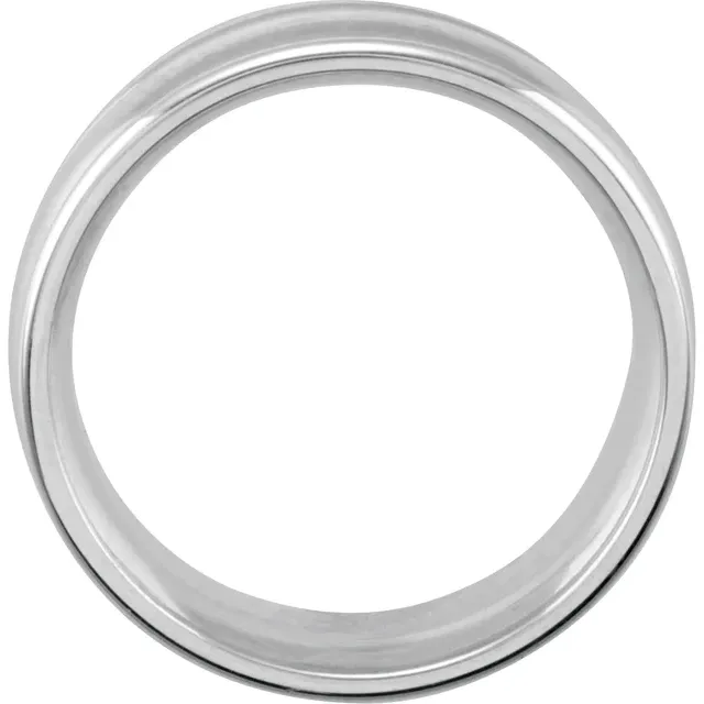 14K White 8 mm Grooved Band Size 1.5