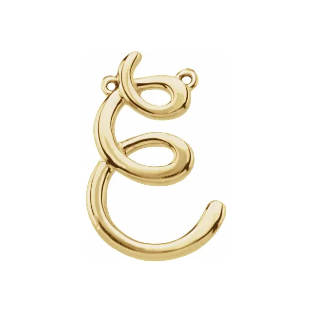 14K White Script Initial A 16" Necklace-