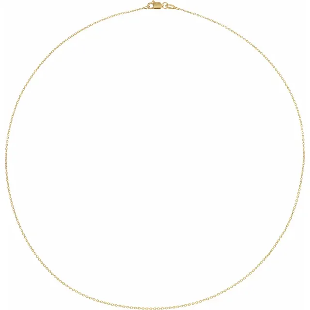 14K Yellow 1 mm Diamond-Cut Cable 18" Chain-
