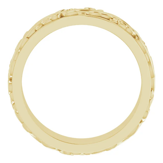 14K Yellow 7 mm Sculptural-Inspired Band Size 1