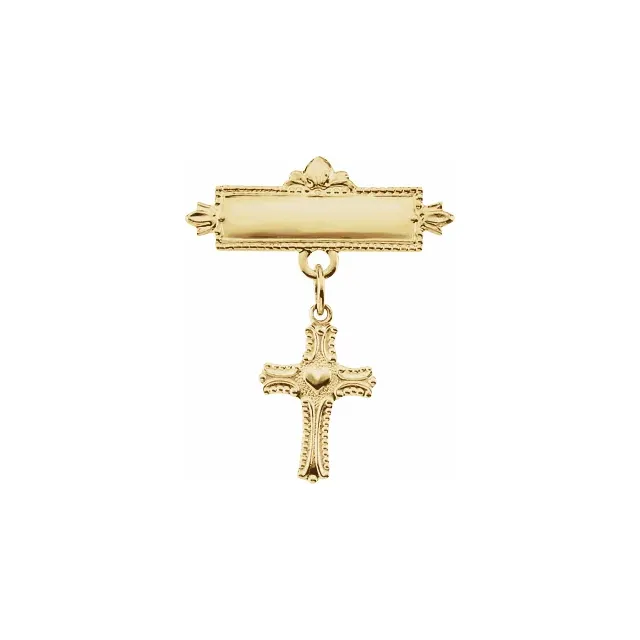 14K Yellow Baptismal Pin-