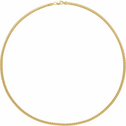 14K Yellow 3.3 mm Miami Cuban Link 18" Chain with Lobster Clasp