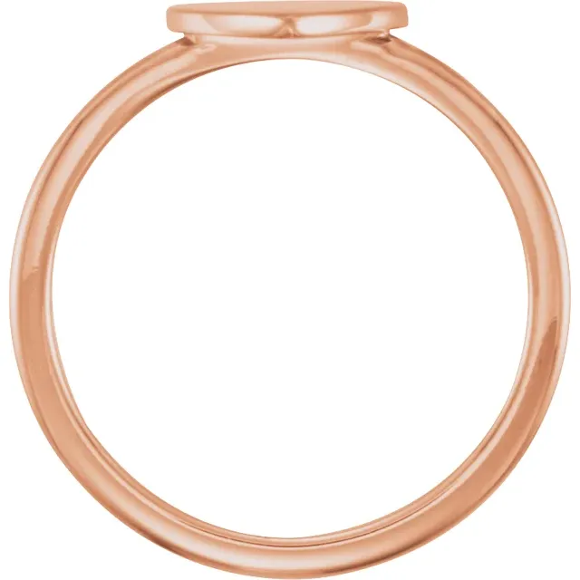 14K Rose Heart Engravable Ring-